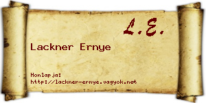 Lackner Ernye névjegykártya